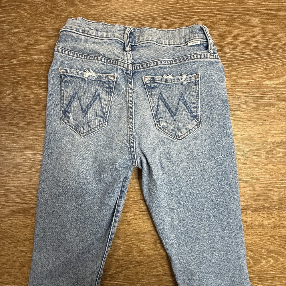 Mother The Insider Ankle Jeans Women Size 25 Distressed Crop Blue USA Flaw - Picture 11 of 13